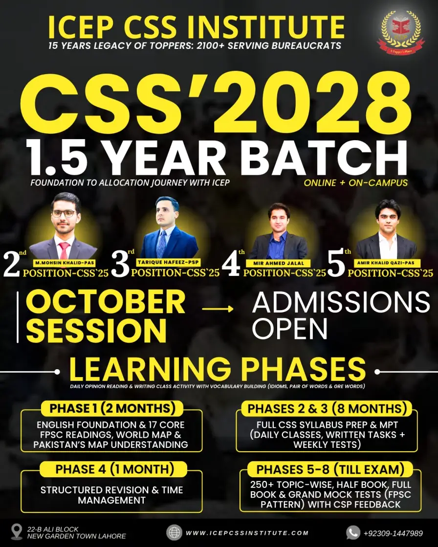 ICEP CSS Institute — CSS 2028 Admissions Open